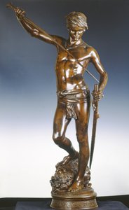 Dávid Góliát fejével, 1872 körül (bronz, sötétbarna patinával)